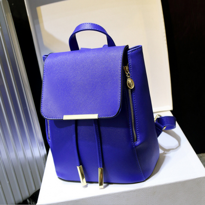 Fashion Blue Backpack, Women Leather Backpacks For Teenage Girls School Bags