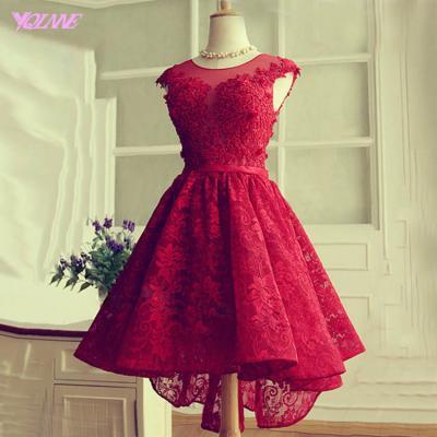 Red Prom Dress,Short Prom Dresses,Lace Prom Dress,Party Dress
