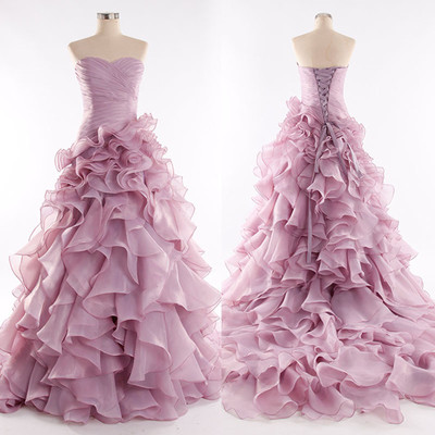 Charming Purple Layered Wedding Dress,Sexy Sweetheart Wedding Dresses,Organza Bridal Dress