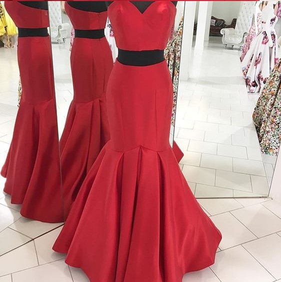 Senior Prom Dress Prom Gown Two Pieces Prom Dress Red Prom Dress Long Prom Dress Wedding Recep On Luulla