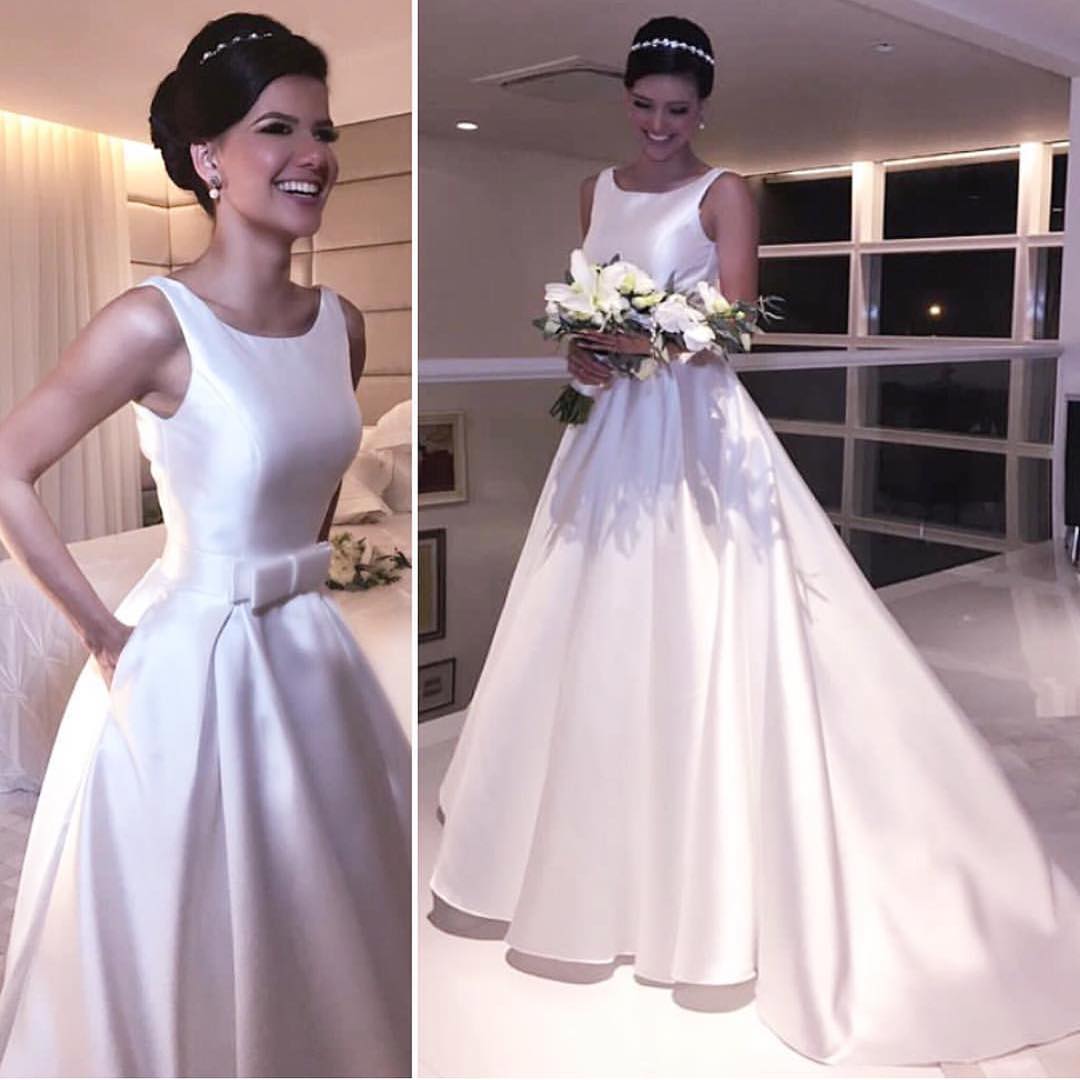 Scoop Neck Wedding Dress