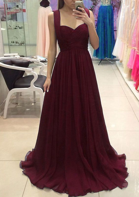 burgundy long dresses cheap