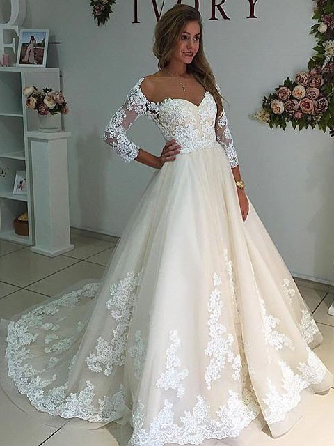 Cheap Wedding Dresses Cheap Wedding Dresses Sheer Neck Long