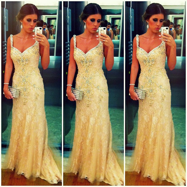 yellow lace prom dresses