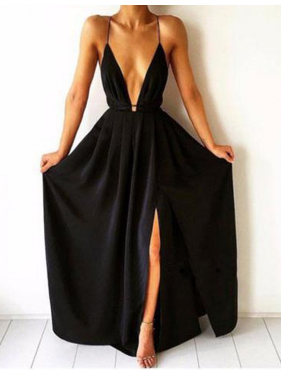 black prom dress silk