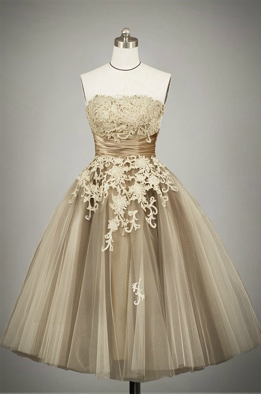 50s Style Black Lace Prom Dress