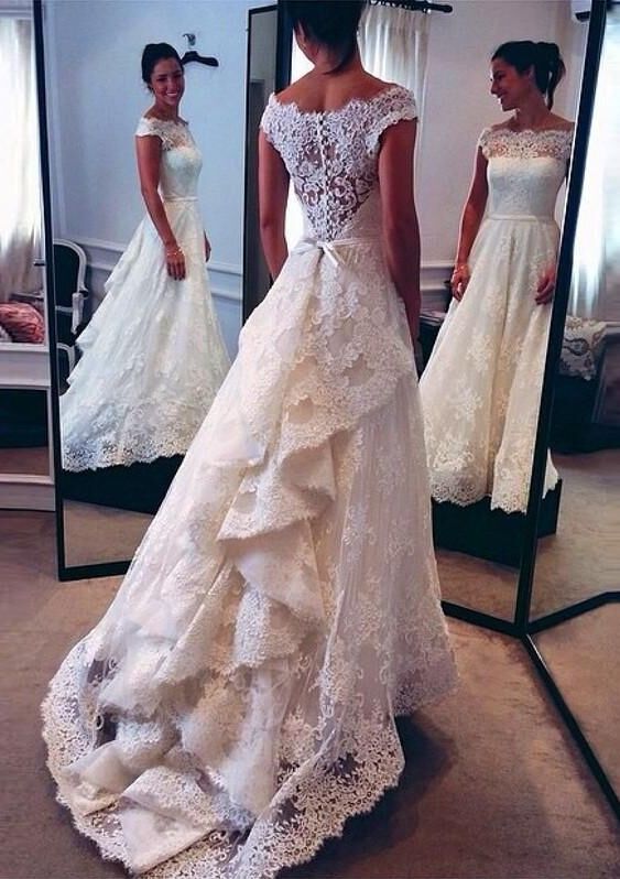 Wedding Dress Vintage Lace Wedding Dress Bridal Gown Wedding Dress