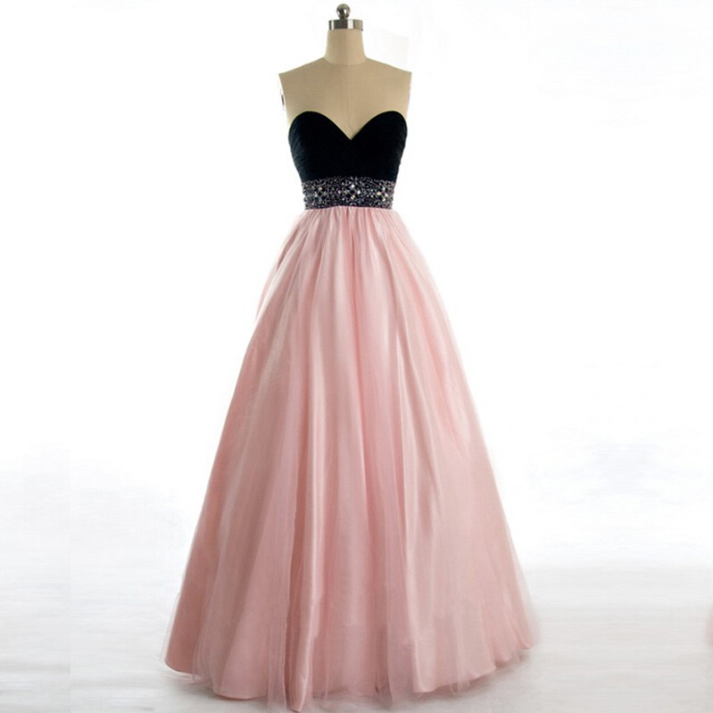 pink black gown