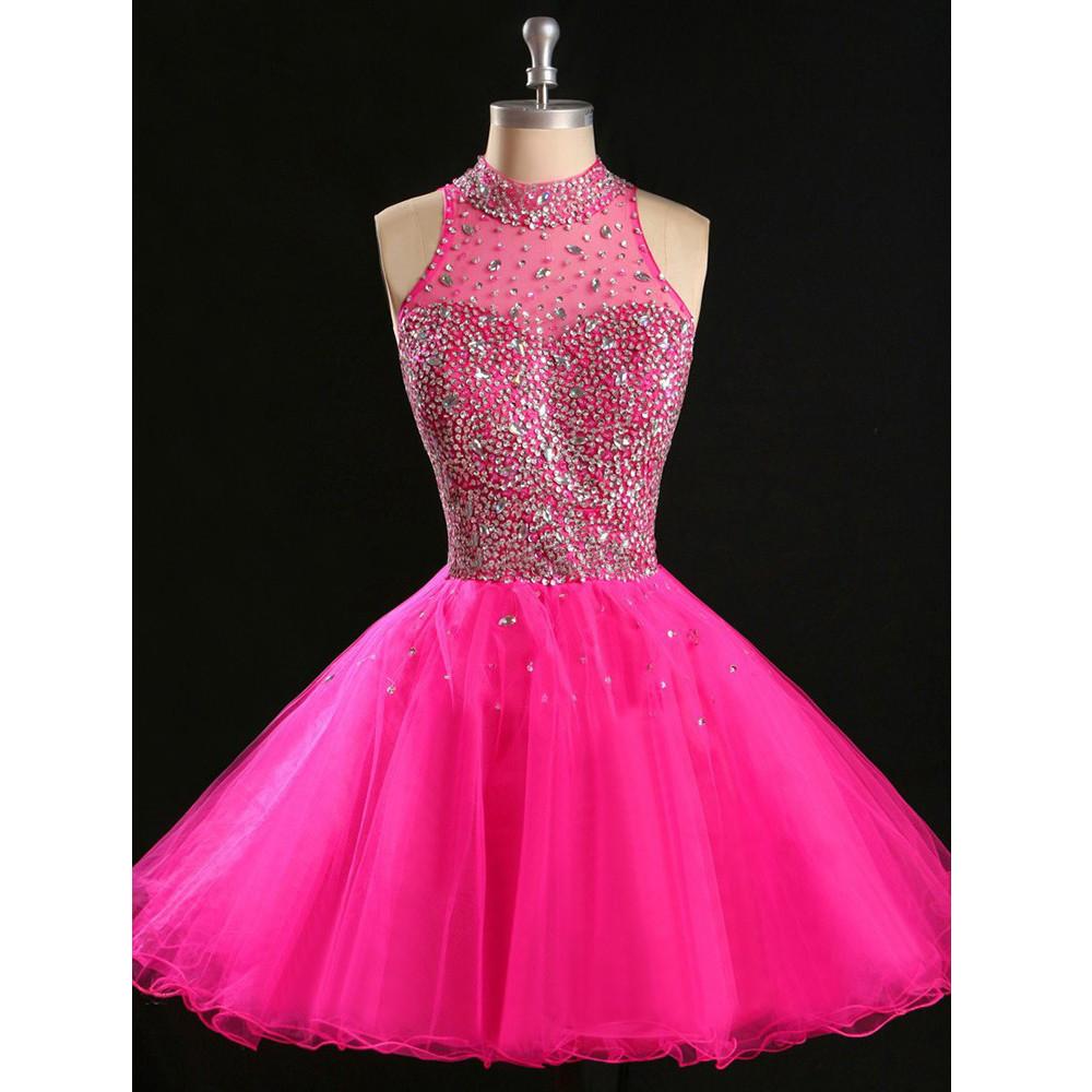 Tulle Homecoming Dress,pink Homecoming Dress,cute Homecoming Dress,fashion  Homecoming Dress,short Pr on Luulla