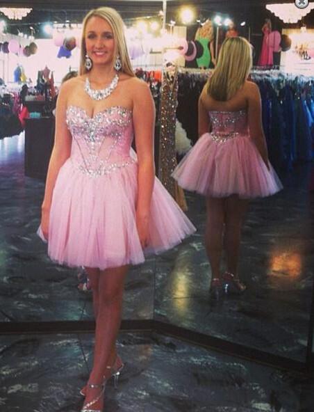 Pink Homecoming Dresses,Homecoming Dress, Cute Homecoming Dresses,Tulle ...