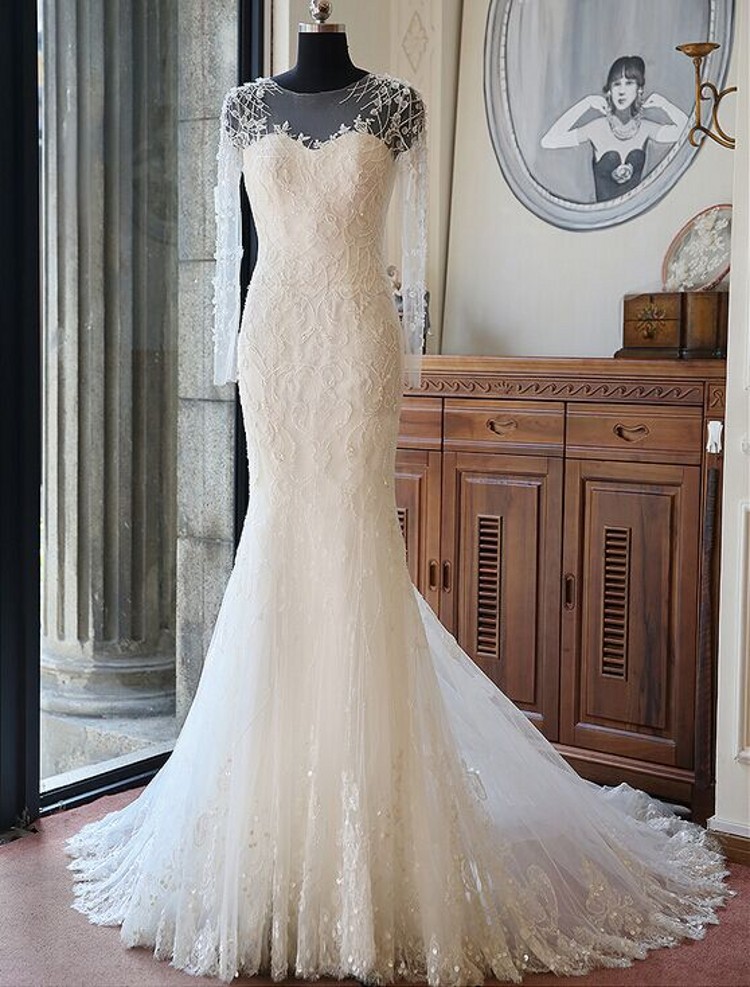 full sleeve bridal gowns