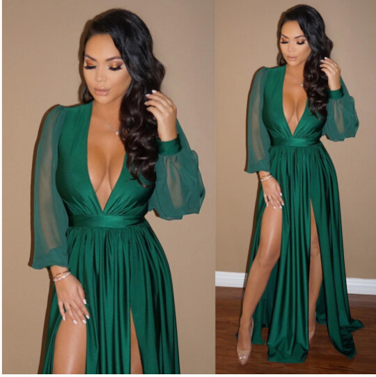 emerald evening dress