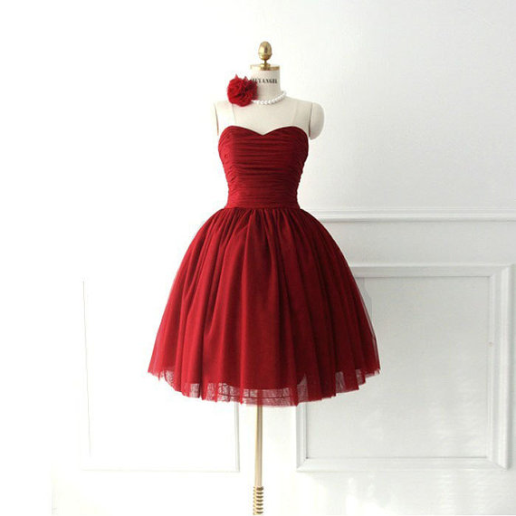 short red ball gown