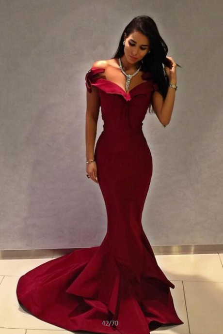 off the shoulder bodycon prom dress