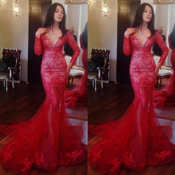bloody red long gown