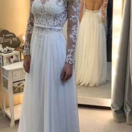 A Line Open Back Bateau Tulle Prom Dress LBQ1348