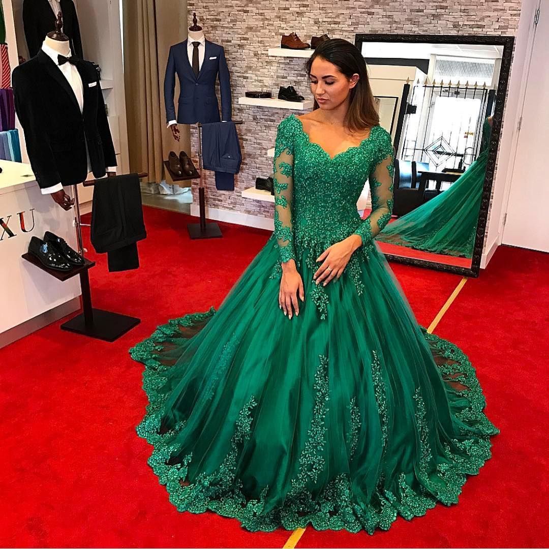 Emerlad Green Ball Gown Prom Dress, Quinceanera Dresses,Saudi Arabic ...