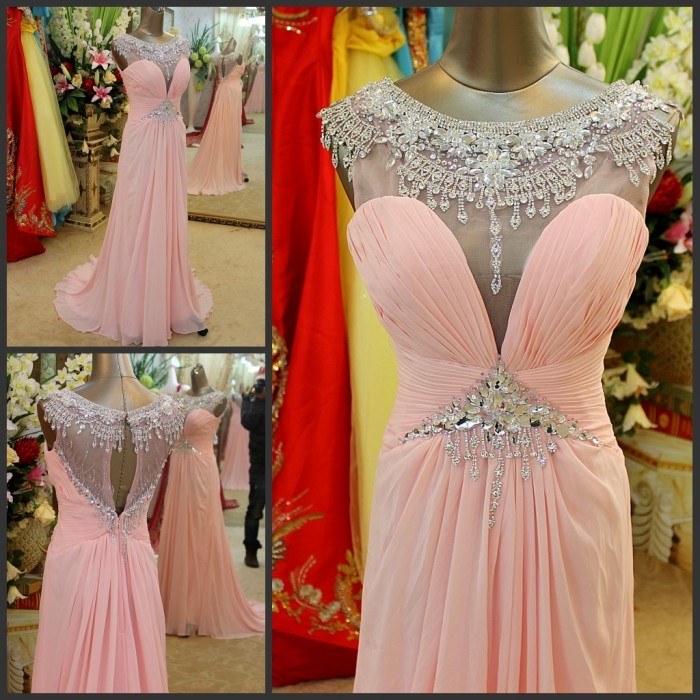 Prom Dress Blush Pink Chiffon Evening Gowns on Luulla