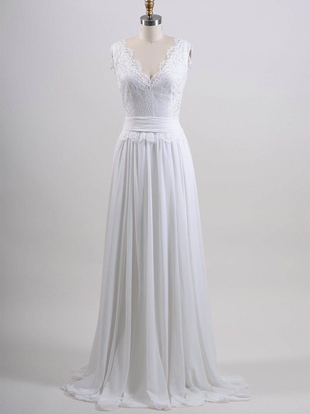 A Line Summer Wedding Dress,lace Bridal Dress,chiffon Wedding Gown on ...