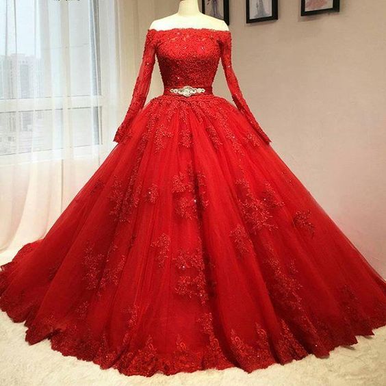 Red Lace Wedding Dress,Wedding Dresses,Tulle Bridal Dresses on Luulla